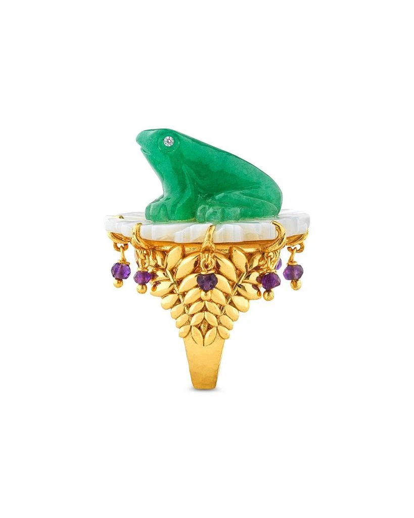Capucine De Wulf Villandry Mixed Stone Frog On Flower Ring in 18K Gold Plated 5
