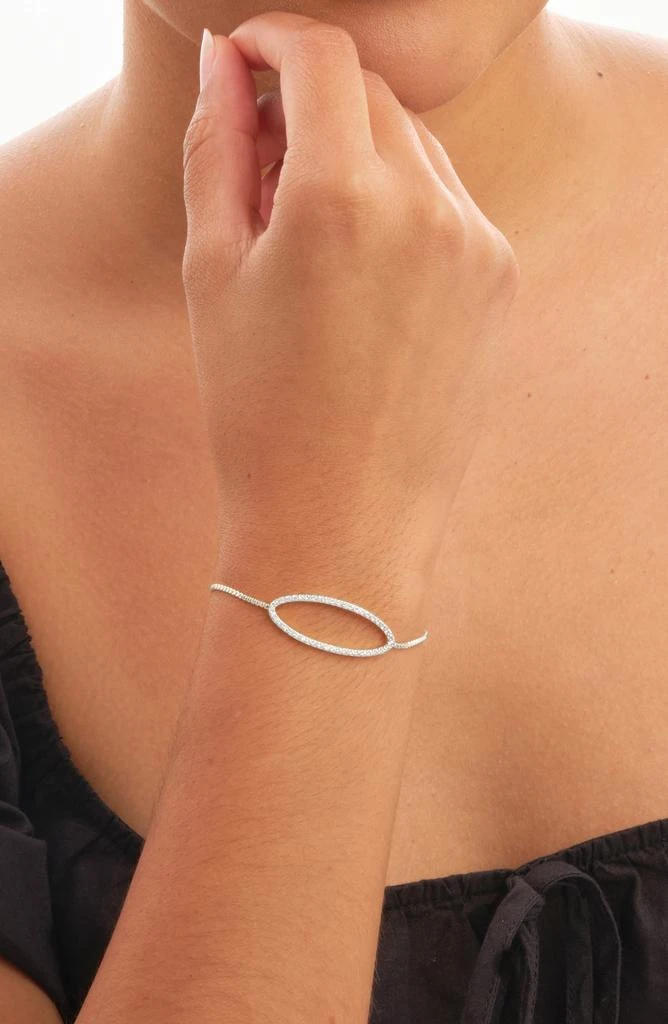 Sterling Forever Oval Cubic Zirconia Slider Bracelet 2