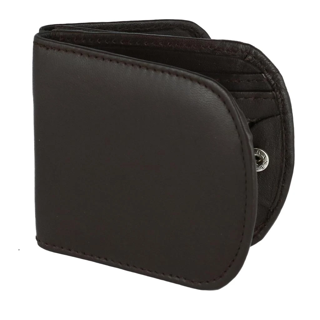 CTM Men's Leather Front Pocket C-Fold Taxi Wallet 2