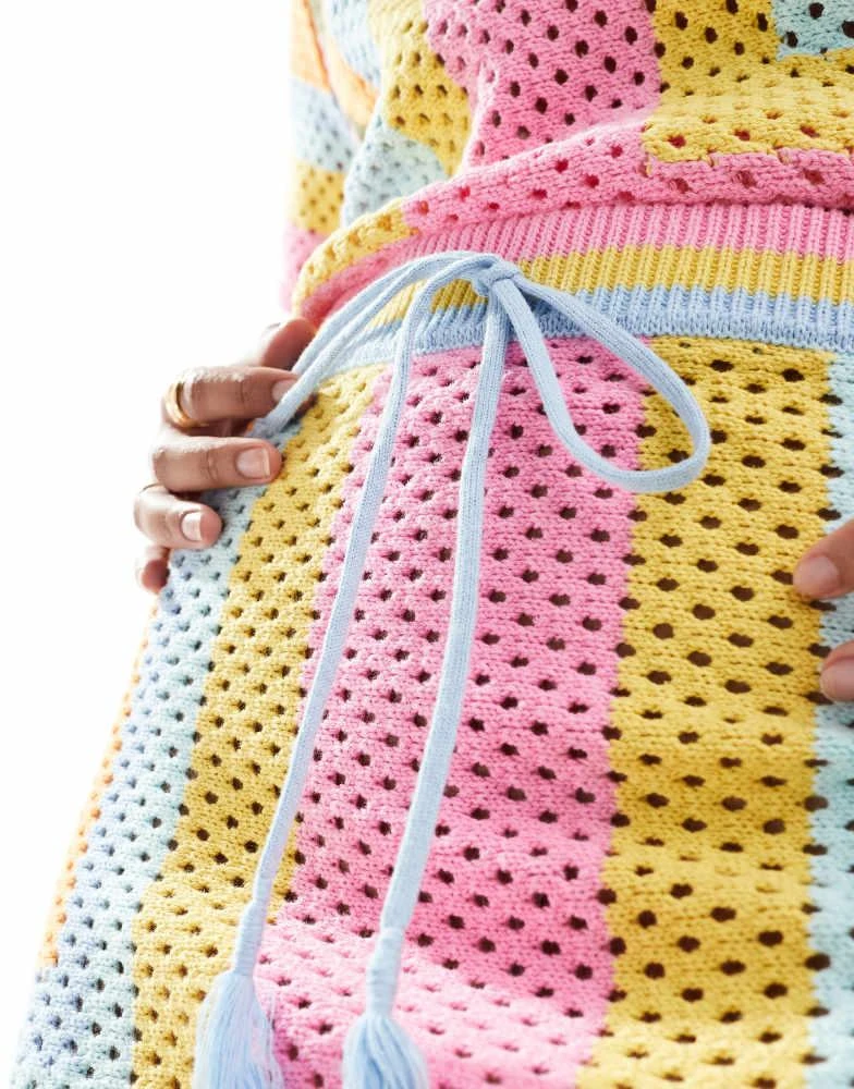 Mango Mango crochet co-ord skirt in multi 3