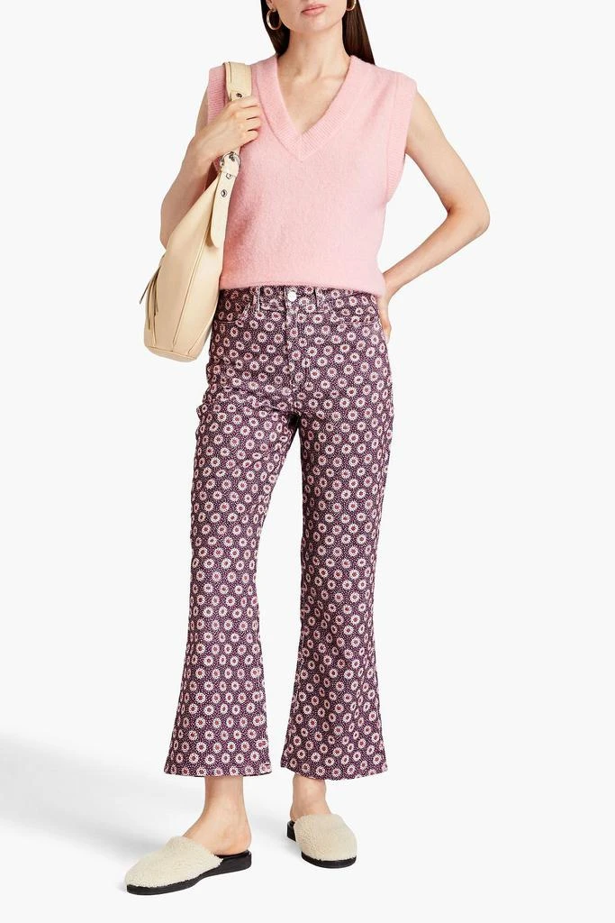 Re/Done 70s floral-print cotton-corduroy kick-flare pants 2