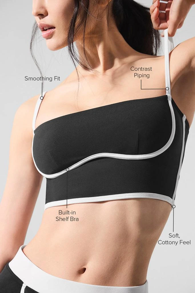 Alo Airbrush Streamlined Bra Tank - Black/White 2