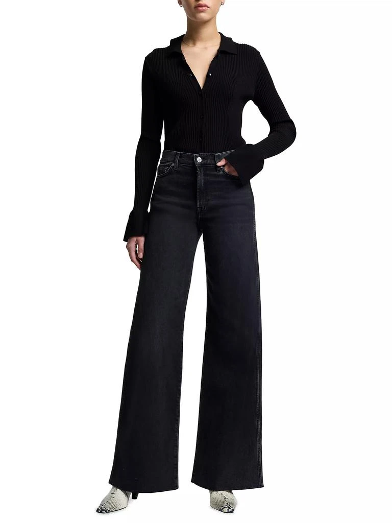 7 For All Mankind Lotta Mid-Rise Stretch Wide-Leg Jeans 2