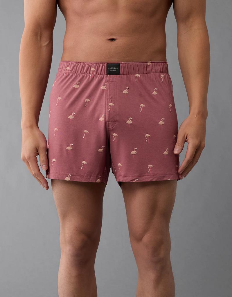 AE AEO Men's Flamingos Slim Knit Ultra Soft Boxer Short