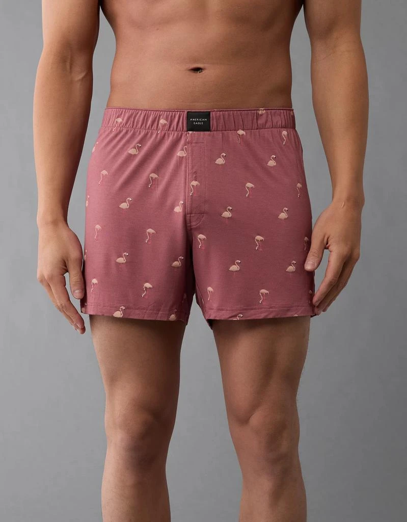 AE AEO Men's Flamingos Slim Knit Ultra Soft Boxer Short 1