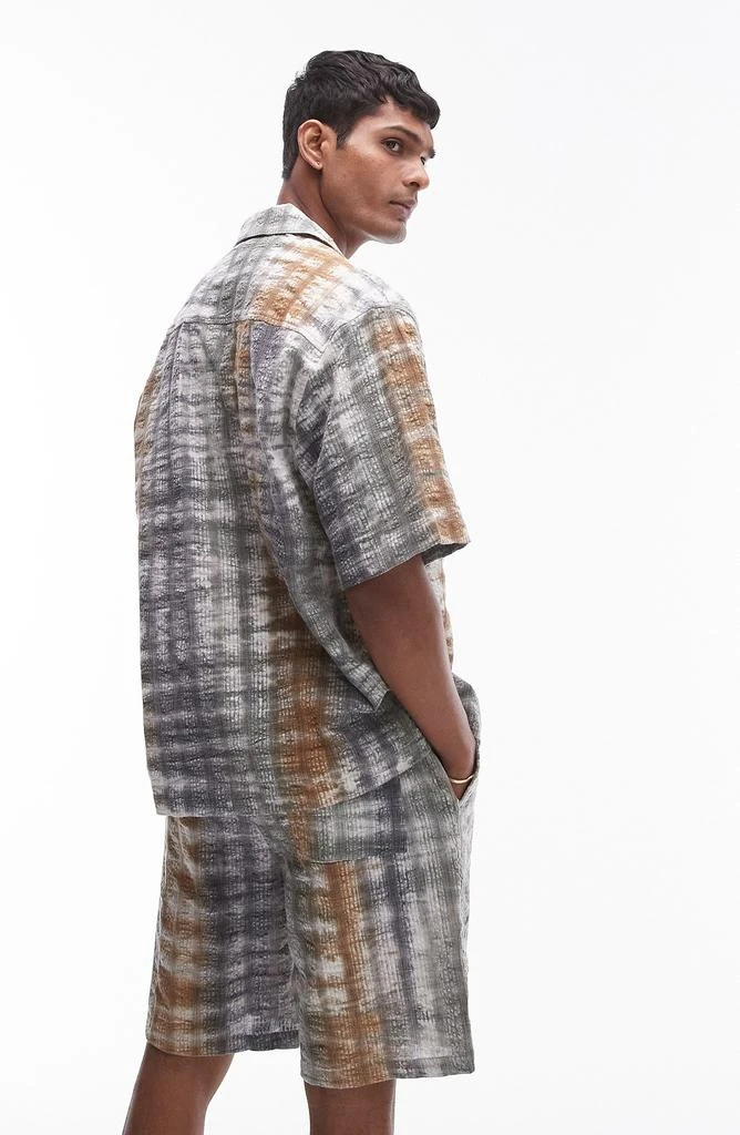 Topman Tie Dye Seersucker Camp Shirt 3