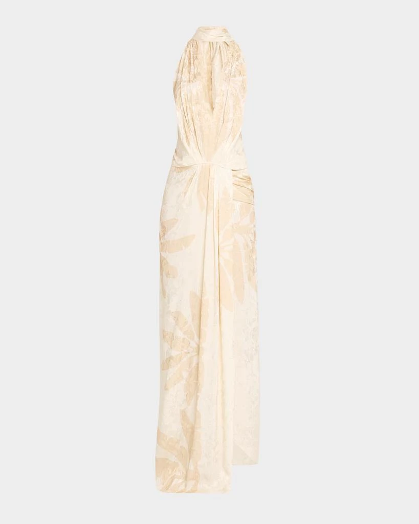 JOHANNA ORTIZ Summer Counts Plunging Halter Maxi Dress With Scarf 1