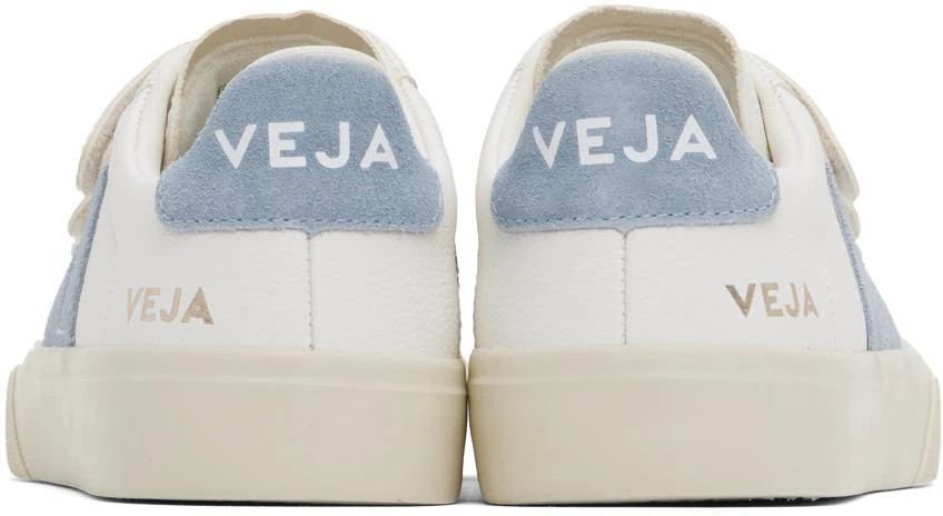 Veja White & Blue Recife Leather Sneakers 2
