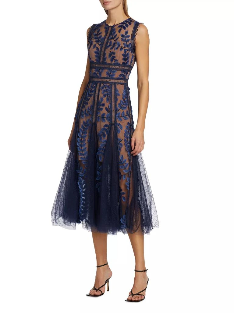 BRONX AND BANCO Saba Embroidered Mesh Midi-Dress 2