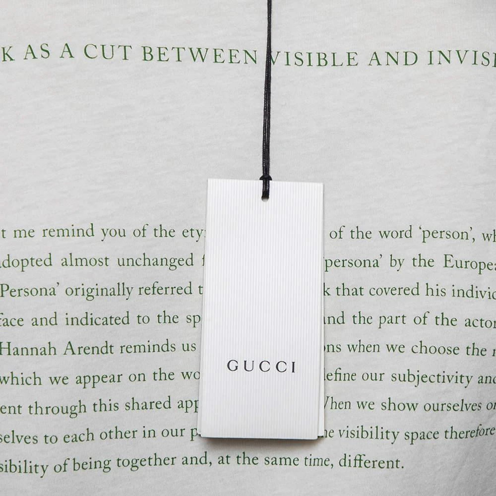 Gucci Gucci Cream Cotton Manifesto Mask Printed Crew Neck T-Shirt XS 10