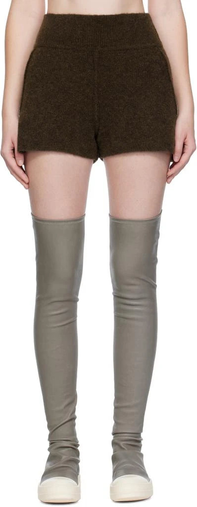 Rick Owens Brown Concordians Alpaca Knit Shorts 1