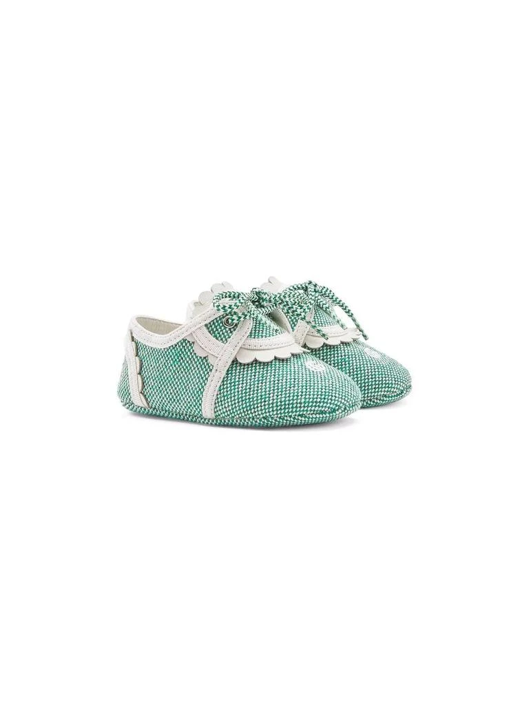 Gucci GG embroidered ballerina shoes - kids -  -  - Green 1