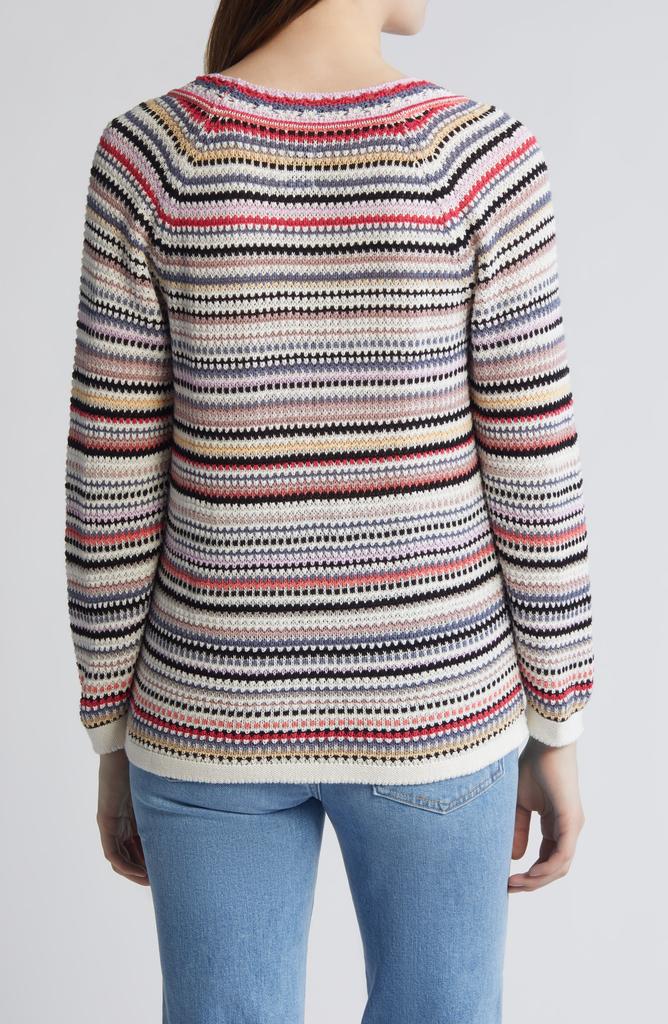 NIC+ZOE Stripe Textured Knit Sweater