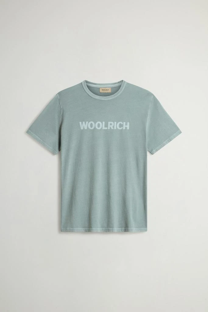 Woolrich Garment-Dyed T-shirt in Light Pure Cotton - Men - Green 5