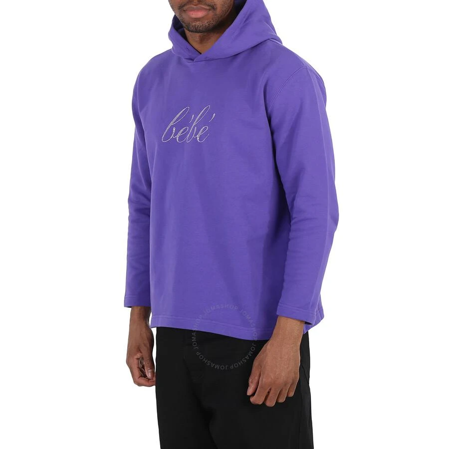 Balenciaga Ladies Ultraviolet Rhinestone Bebe Logo Hoodie 2