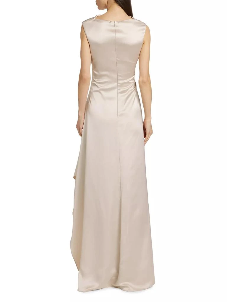 Amsale Half Moon Asymmetric Satin Gown 5