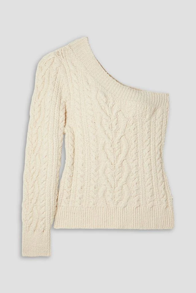 Isabel Marant Blaine one-shoulder cable-knit cotton-blend sweater 1