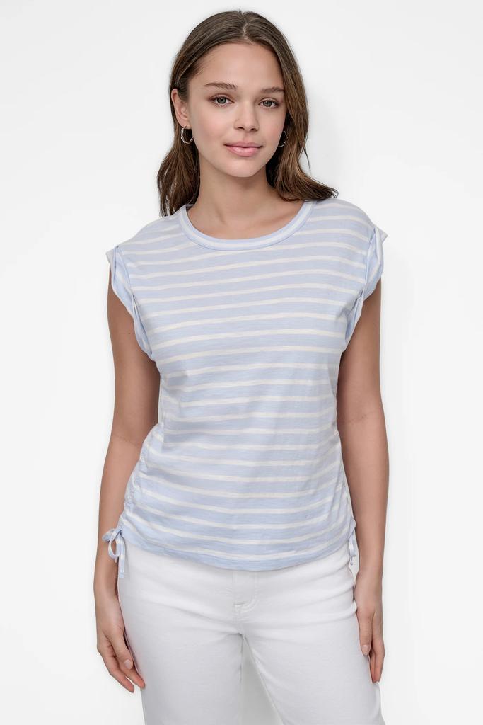 DKNY SIDE TIE RUCHED SLEEVELESS TEE