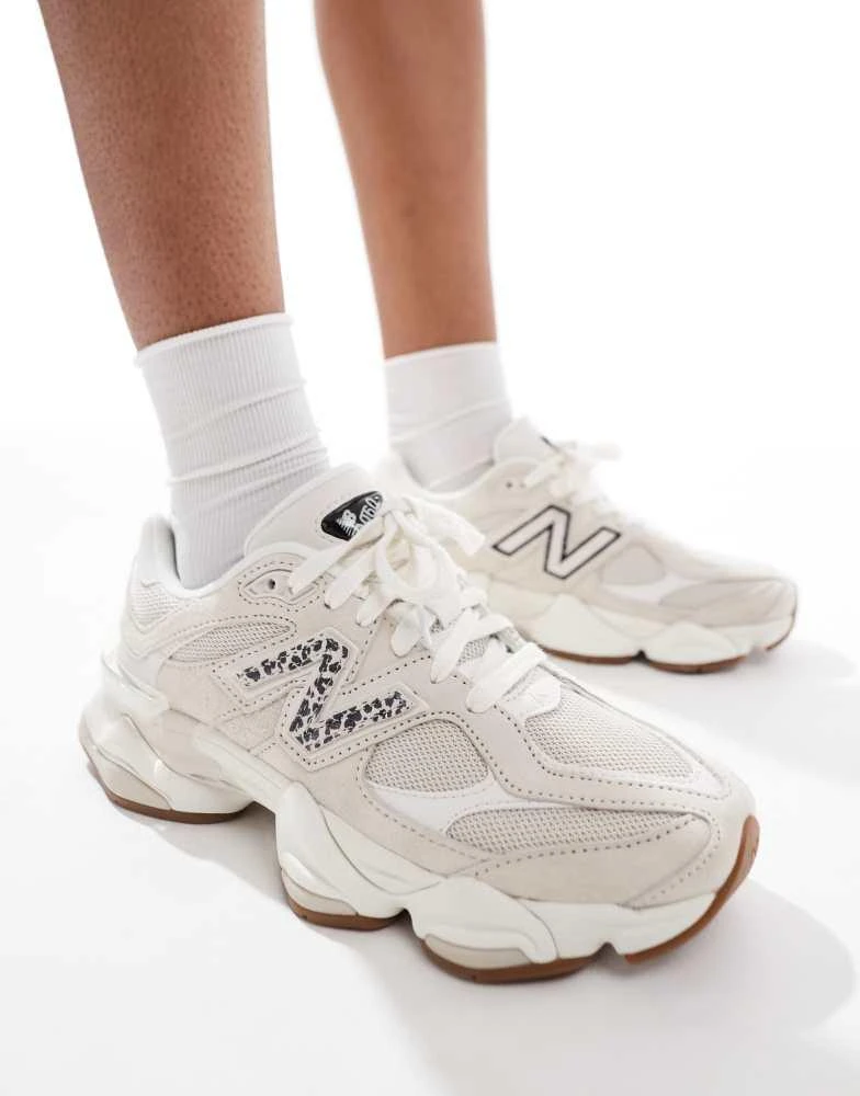 New Balance New Balance 9060 trainers in beige with leopard print detail - exclusive to ASOS 1
