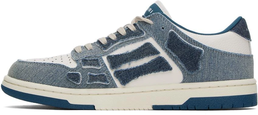 AMIRI White & Blue Skel Sneakers 3