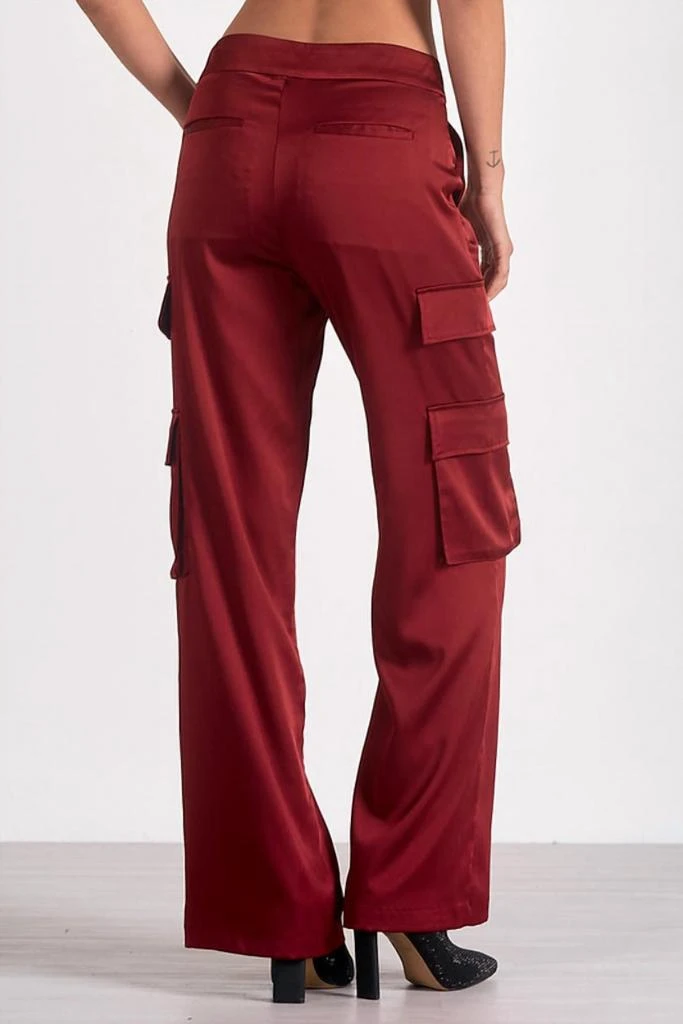 Elan Amber Cargo Pants In Maroon 2