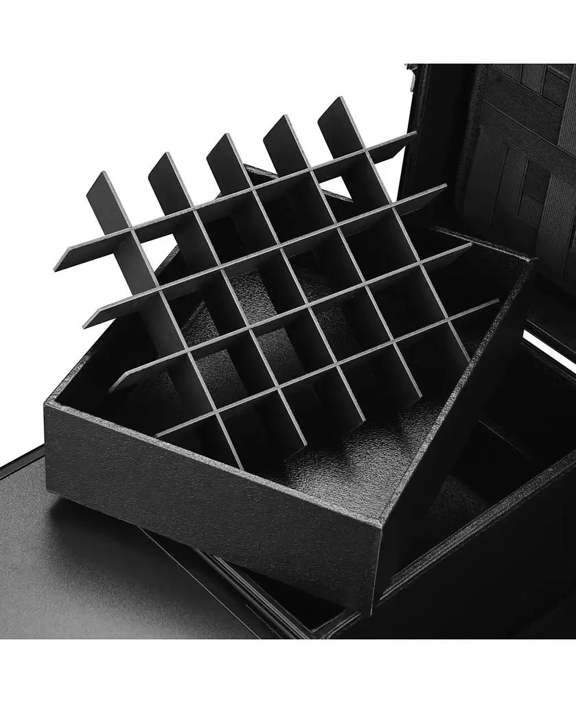 Byootique Aluminum Rolling Nail Table with Train Case Cosmetic Organizer Black 3