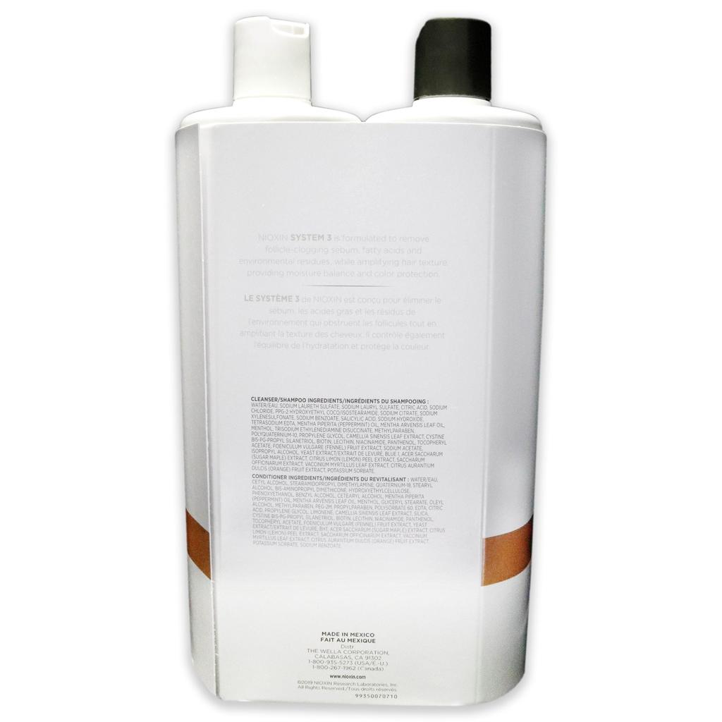 NIOXIN System 3 Duo by for Unisex - 2 x 33.8 oz Shampoo, Conditioner
