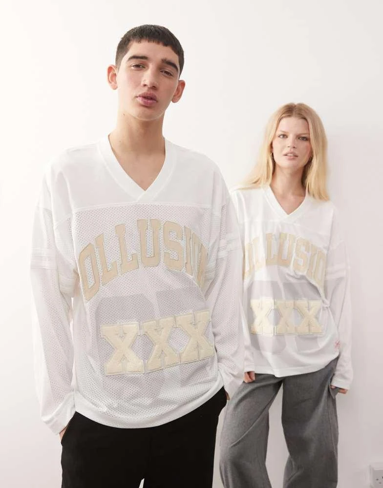 COLLUSION COLLUSION Unisex sports jersey in ecru