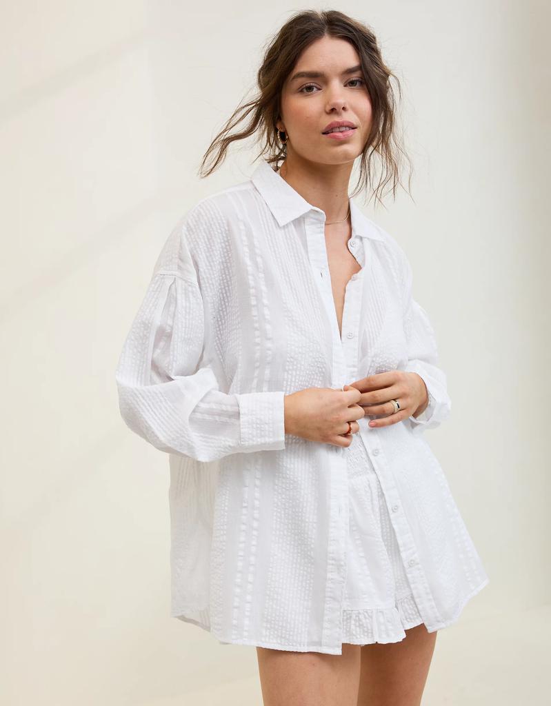 Aerie Aerie Seersucker Coverup Shirt
