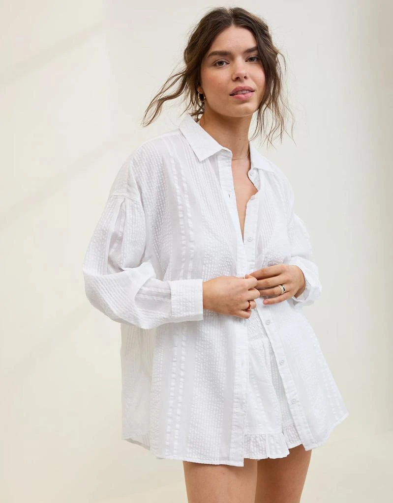 Aerie Aerie Seersucker Coverup Shirt 1