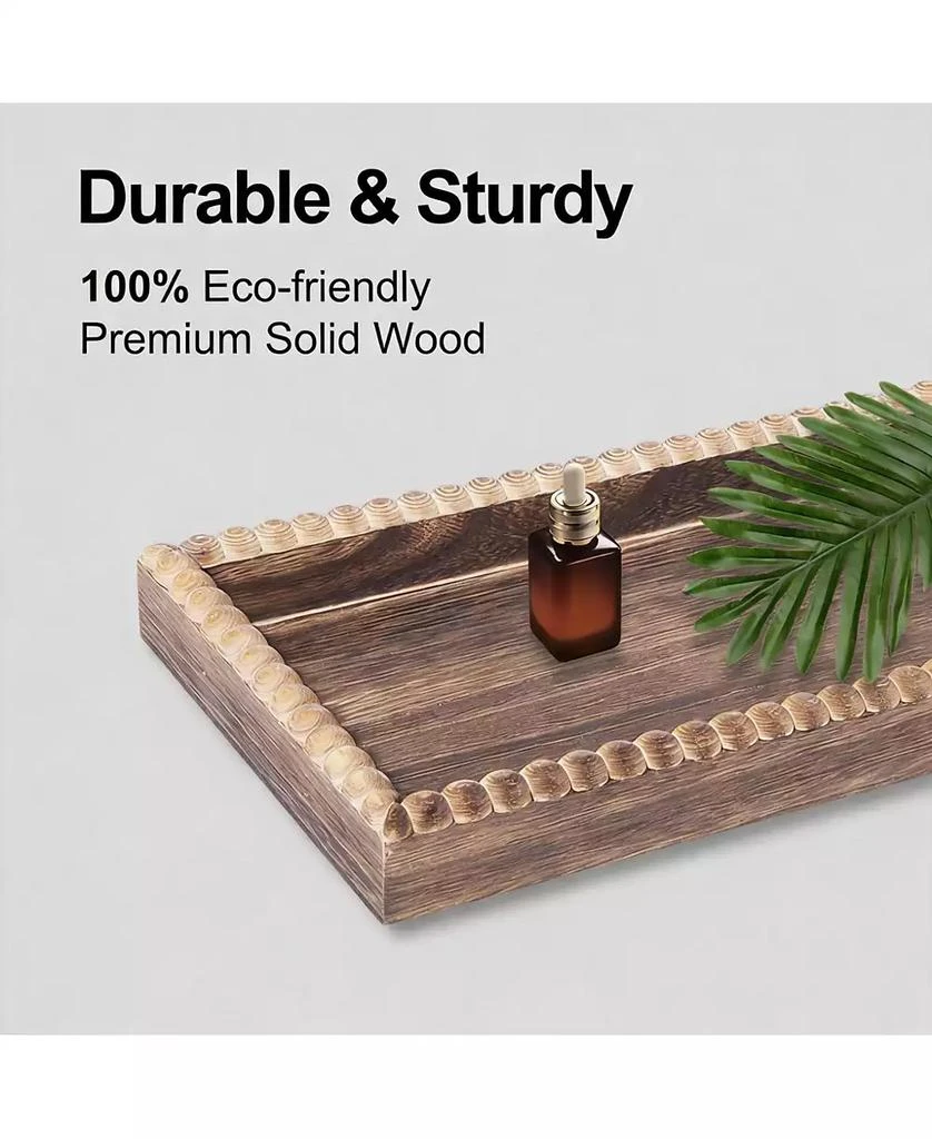 YIGII Wooden Beaded 2-Tier Bathroom Organizer for Cosmetics and Coffee 5