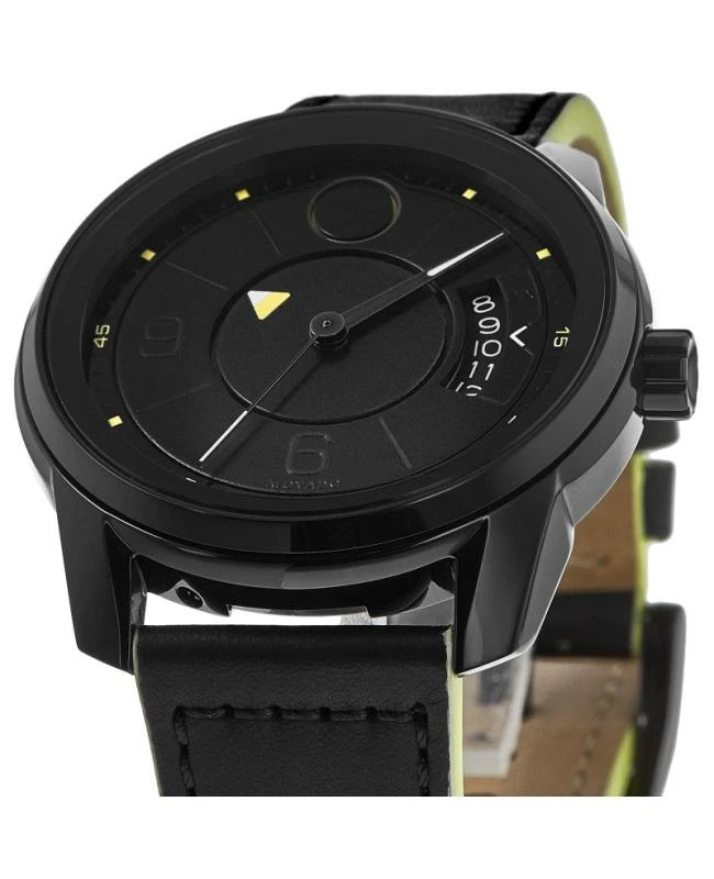 Movado Movado Bold Verso Black Dial Leather Strap Men's Watch 3600696 2