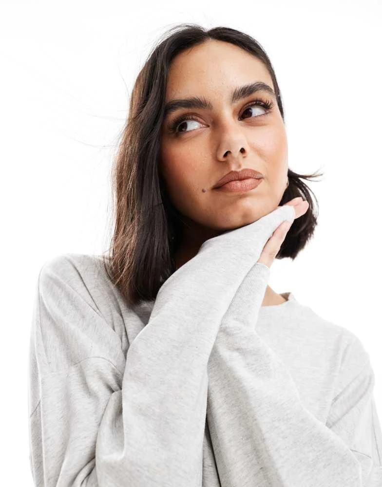 Abercrombie & Fitch Abercrombie & Fitch oversized long sleeve tee in grey 3