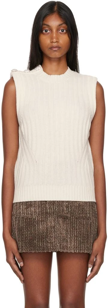 Ganni Off-White O-Neck Vest 1