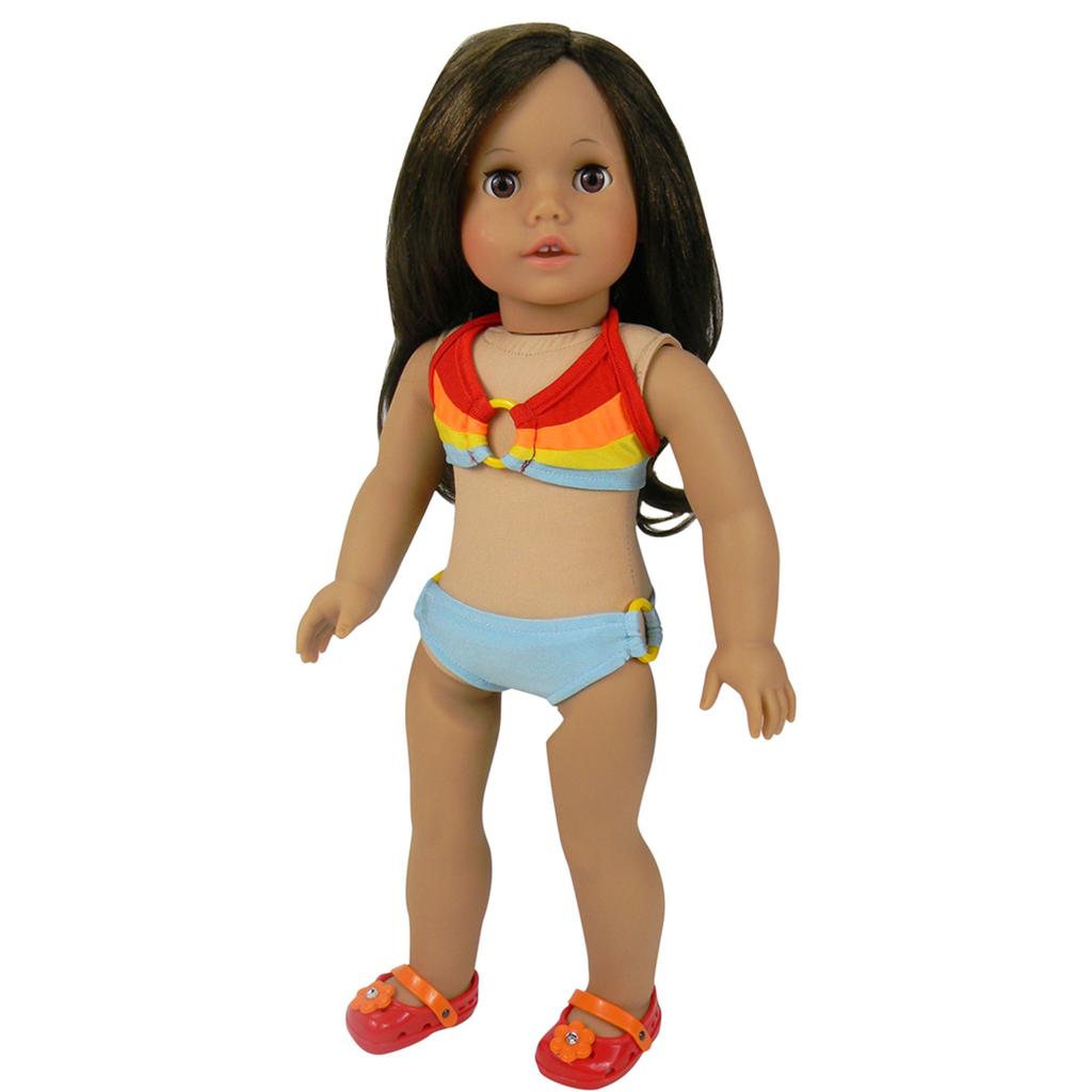 Teamson Sophia’s Bikini & Skirt Outfit for 18” Dolls, Rainbow