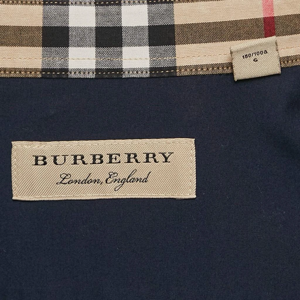 Burberry London Burberry London Navy Blue Cotton Button Front Shirt L 4