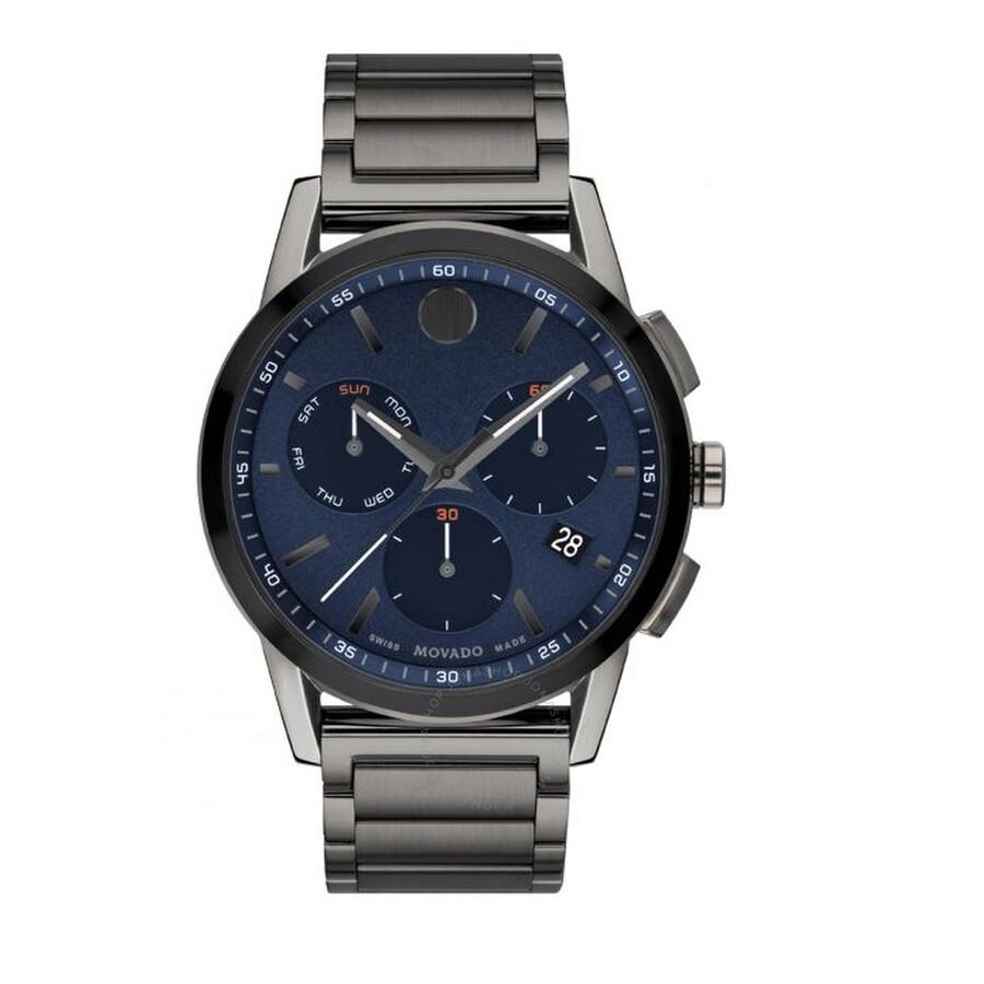 Movado Museum Sport Chronograph Quartz Blue Dial Men's Watch 0607624