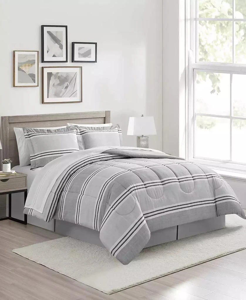 Sunham Aiden Striped 8-Pc. Comforter Sets, Exclusively at Macy's 2