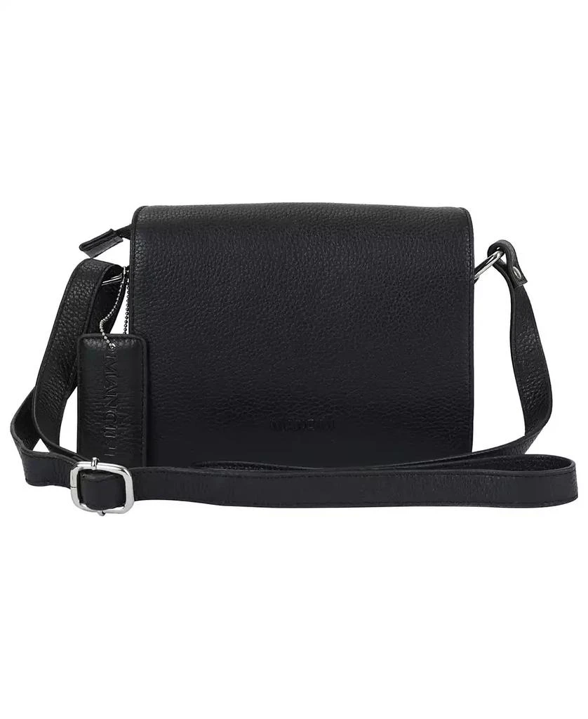 Mancini Leather Goods Pebble Leather Connie Crossbody Handbag 1
