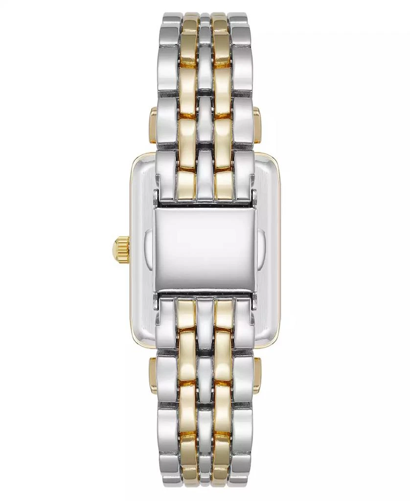 Anne Klein Women's Quartz Rectangular Roman Numeral Two-Tone Metal Alloy and Light Blue Dial Watch 3