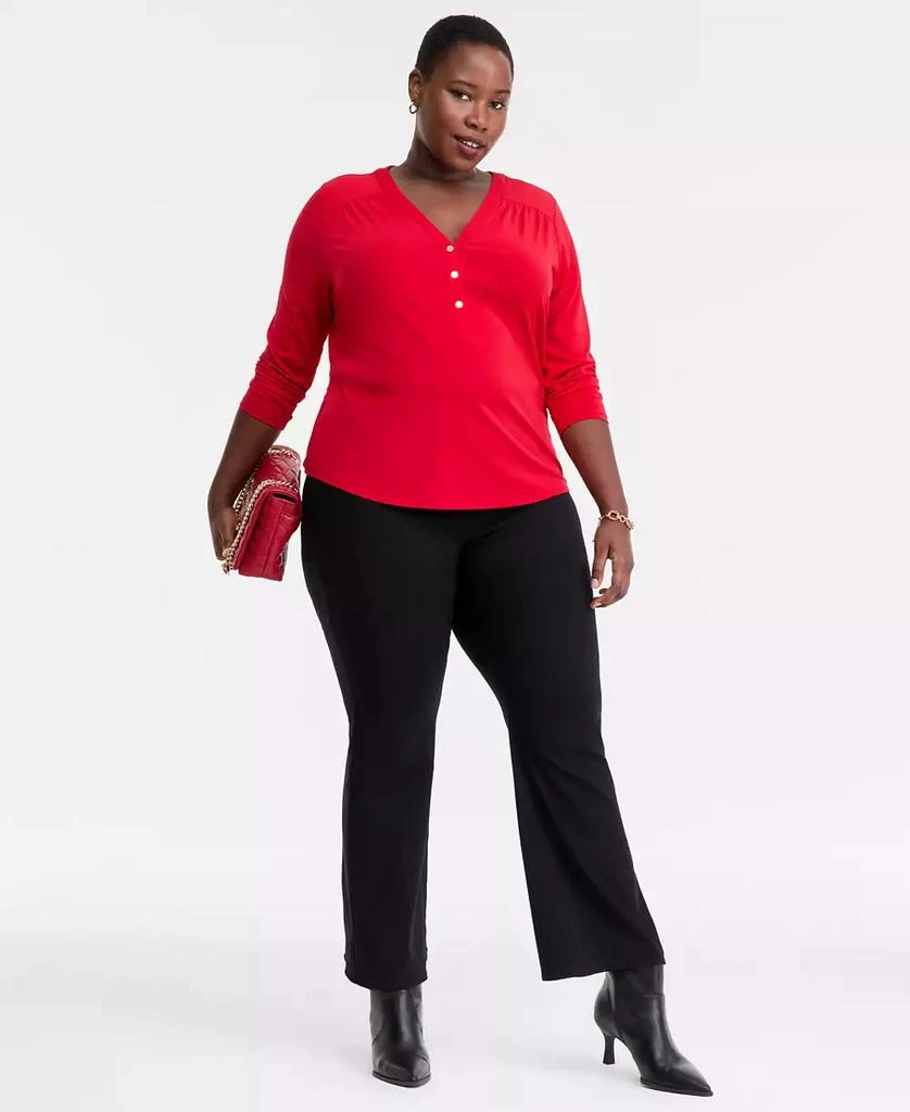 INC International Plus Size V-Neck Long-Sleeve Top, Macy
s Exclusive 2
