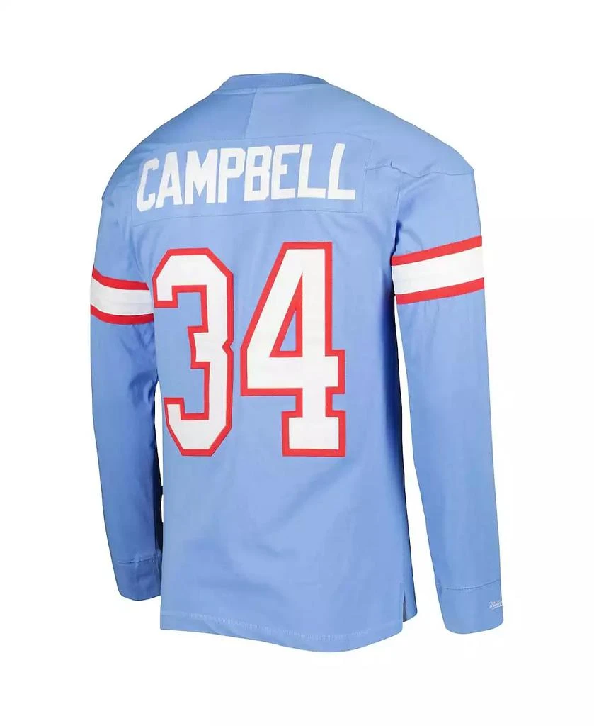 Mitchell & Ness Men's Earl Campbell Light Blue Houston Oilers 1984 Retired Player Name and Number Long Sleeve T-shirt 2