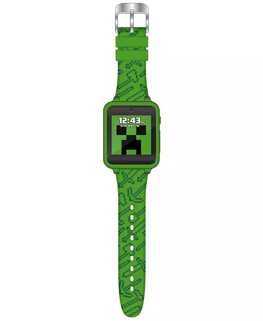 Accutime Minecraft Kid's Touch Screen Green Silicone Strap Smart Watch, 46mm x 41mm 2