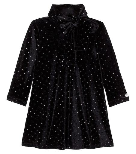 MONNALISA Tie-neck studded dress