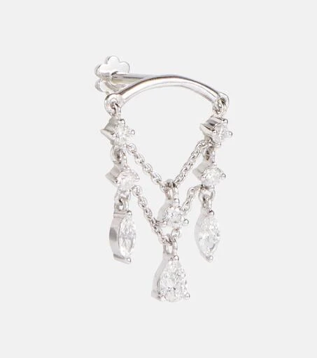 Maria Tash Diamond Drape Chandelier 18kt white gold single earring with diamonds 2