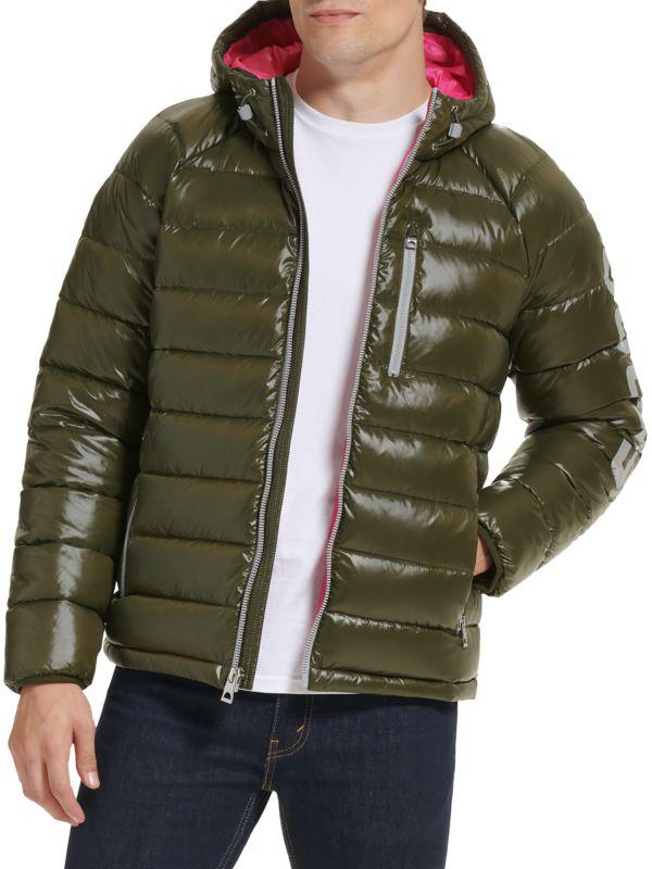 GUESS Logo Puffer Hooded Jacket