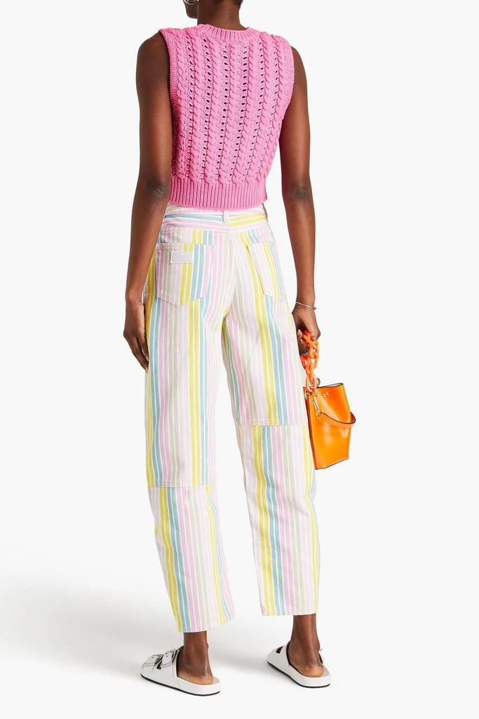 Ganni Striped high-rise tapered jeans 3