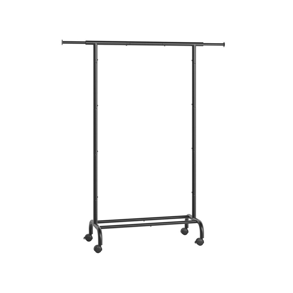 BreeBe Clothes Rack with Extendable Rail and Wheels Ink Black