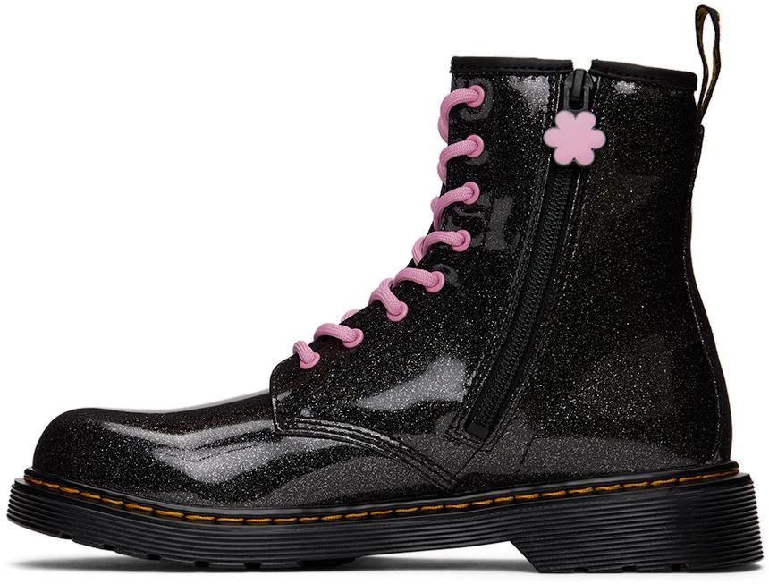 Dr. Martens Kids Black 1460 Flower Appliqu�é Big Kids Boots 3