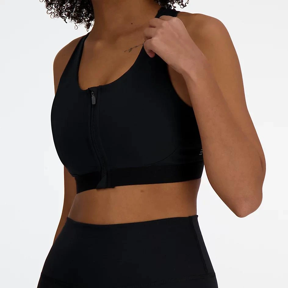 New Balance NB Sleek Medium Support Pocket Zip Front Bra 3